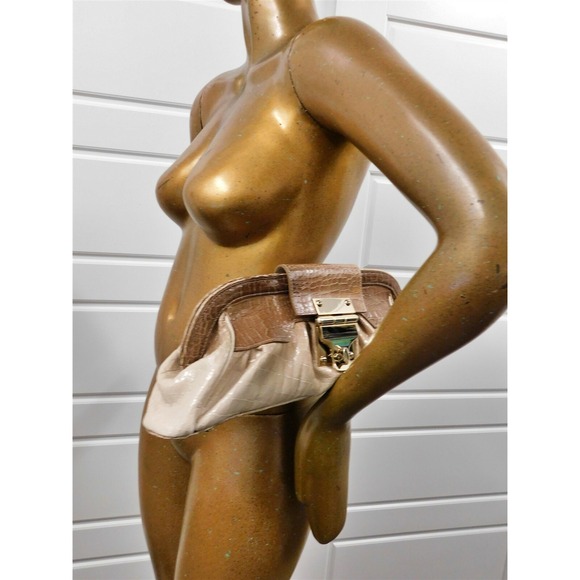 New Alexis Hudson $595rt Zeus Stone Ombre Alligator Embossed‎ Leather Clutch Bag - Picture 2 of 7